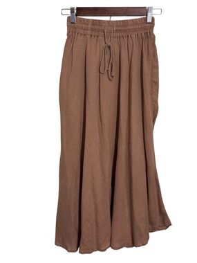 Len Ok Size Small Cream Linen Midi Length Skirt Boho Western Cottagecore Hippie